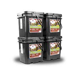 Prepare for Survival with 240 Serving Meat Package Includes: 4 Freeze Dried Meat Buckets