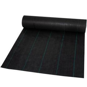 Garden Weed Barrier Fabric For Flower Bed Underlayment Ground Cover (Color: Black)